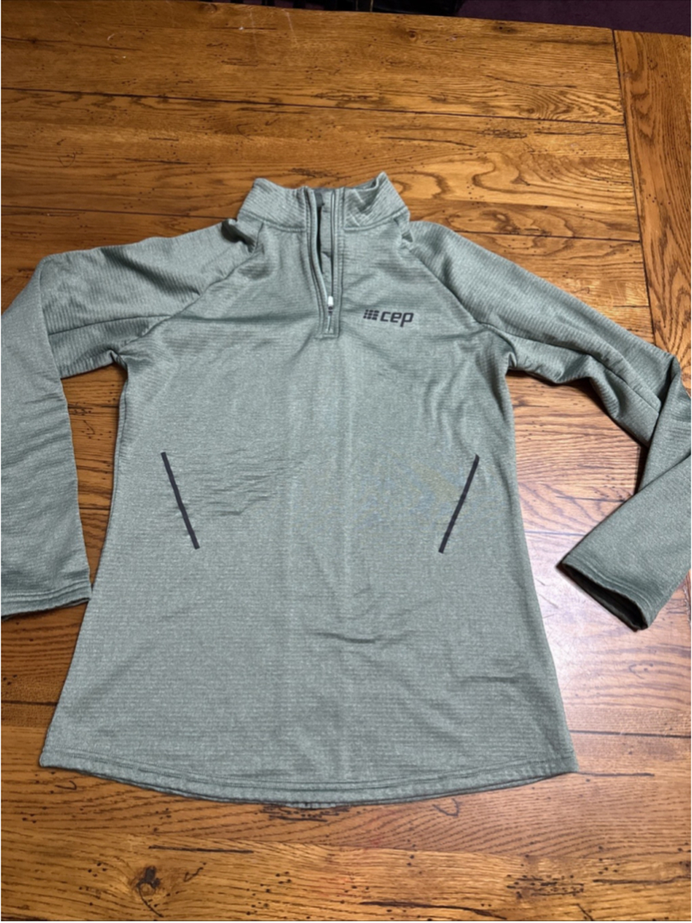 CEP Cold Weather 1/4 Zip Ribbed Pullover Sweater Womens Med. Green Fleece G2